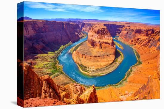 Arizona Horseshoe Bend Meander of Colorado River in Glen Canyon-holbox-Stretched Canvas