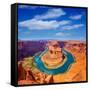 Arizona Horseshoe Bend Meander of Colorado River in Glen Canyon-holbox-Framed Stretched Canvas