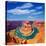 Arizona Horseshoe Bend Meander of Colorado River in Glen Canyon-holbox-Stretched Canvas