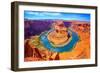 Arizona Horseshoe Bend Meander of Colorado River in Glen Canyon-holbox-Framed Photographic Print