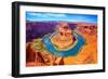 Arizona Horseshoe Bend Meander of Colorado River in Glen Canyon-holbox-Framed Photographic Print