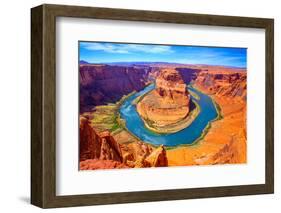 Arizona Horseshoe Bend Meander of Colorado River in Glen Canyon-holbox-Framed Photographic Print