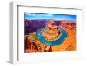 Arizona Horseshoe Bend Meander of Colorado River in Glen Canyon-holbox-Framed Photographic Print