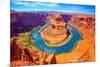 Arizona Horseshoe Bend Meander of Colorado River in Glen Canyon-holbox-Mounted Photographic Print