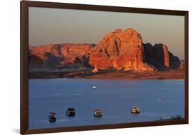 Arizona, Houseboats on Lake Powell at Wahweap-David Wall-Framed Photographic Print