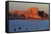 Arizona, Houseboats on Lake Powell at Wahweap-David Wall-Framed Stretched Canvas