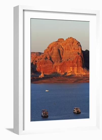 Arizona, Houseboats on Lake Powell at Wahweap-David Wall-Framed Photographic Print