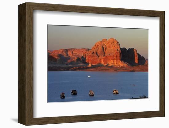 Arizona, Houseboats on Lake Powell at Wahweap-David Wall-Framed Photographic Print
