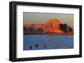 Arizona, Houseboats on Lake Powell at Wahweap-David Wall-Framed Photographic Print