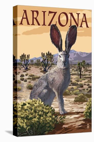 Arizona - Jackrabbit-Lantern Press-Stretched Canvas