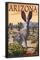 Arizona - Jackrabbit-Lantern Press-Framed Art Print