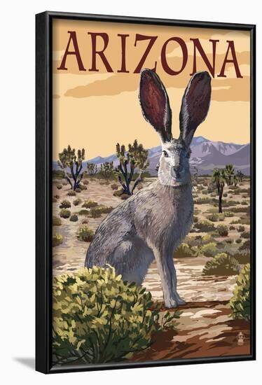 Arizona - Jackrabbit-Lantern Press-Framed Art Print