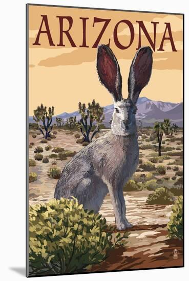 Arizona - Jackrabbit-Lantern Press-Mounted Art Print