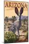 Arizona - Jackrabbit-Lantern Press-Mounted Art Print