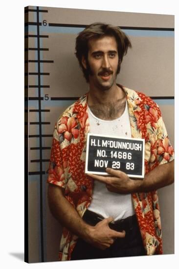 Arizona Junior RAISING ARIZONA by Joel Coen and Ethan Coen with Nicolas Cage, 1987 (photo)-null-Stretched Canvas