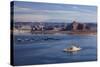Arizona, Lake Powell and Houseboats at Wahweap Marina-David Wall-Stretched Canvas