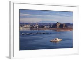 Arizona, Lake Powell and Houseboats at Wahweap Marina-David Wall-Framed Photographic Print