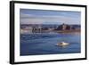 Arizona, Lake Powell and Houseboats at Wahweap Marina-David Wall-Framed Photographic Print