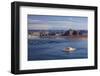 Arizona, Lake Powell and Houseboats at Wahweap Marina-David Wall-Framed Photographic Print