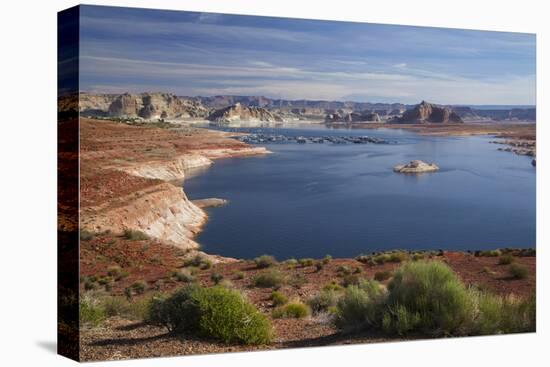 Arizona, Lake Powell at Wahweap, Far Shoreline Is in Utah-David Wall-Stretched Canvas