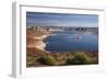 Arizona, Lake Powell at Wahweap, Far Shoreline Is in Utah-David Wall-Framed Photographic Print