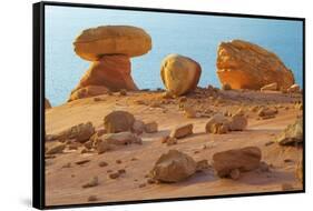 Arizona, Lake Powell. Rock Formations at Padre Bay-Jaynes Gallery-Framed Stretched Canvas