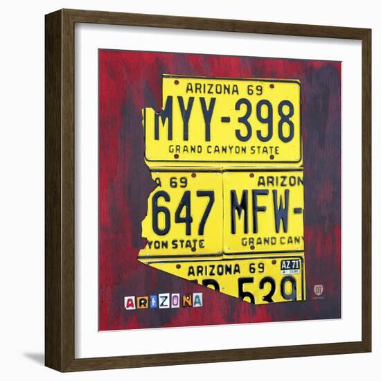 Arizona License Plate-Design Turnpike-Framed Giclee Print