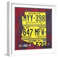 Arizona License Plate-Design Turnpike-Framed Giclee Print