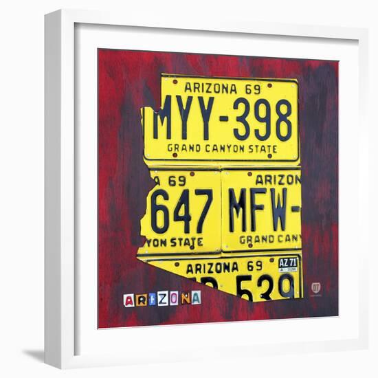 Arizona License Plate-Design Turnpike-Framed Giclee Print