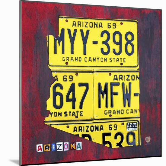 Arizona License Plate-Design Turnpike-Mounted Giclee Print