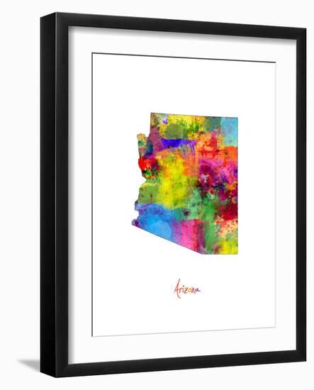 Arizona Map-Michael Tompsett-Framed Art Print