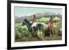 Arizona - Navajo Men on Horseback-Lantern Press-Framed Art Print