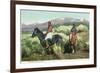 Arizona - Navajo Men on Horseback-Lantern Press-Framed Premium Giclee Print