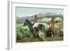 Arizona - Navajo Men on Horseback-Lantern Press-Framed Art Print