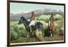 Arizona - Navajo Men on Horseback-Lantern Press-Framed Art Print