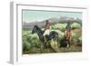 Arizona - Navajo Men on Horseback-Lantern Press-Framed Art Print