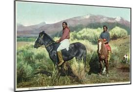 Arizona - Navajo Men on Horseback-Lantern Press-Mounted Art Print