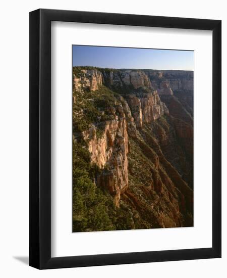 Arizona, North Rim, Eroded Face of Cape Final at Sunrise, View from Cape Royal-John Barger-Framed Photographic Print