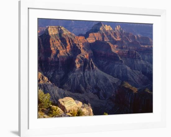 Arizona, North Rim, Evening Light on Flat-Topped Deva Temple and Brahma Temple-John Barger-Framed Photographic Print