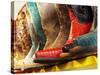 Arizona, Old Scotsdale, Line Up of New Cowboy Boots-Terry Eggers-Stretched Canvas