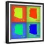 Arizona Pop Art Map 1-NaxArt-Framed Premium Giclee Print