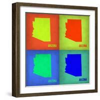 Arizona Pop Art Map 1-NaxArt-Framed Art Print