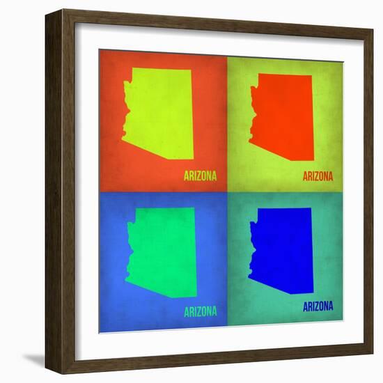 Arizona Pop Art Map 1-NaxArt-Framed Art Print