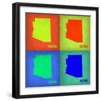 Arizona Pop Art Map 1-NaxArt-Framed Art Print