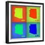 Arizona Pop Art Map 1-NaxArt-Framed Art Print