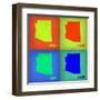 Arizona Pop Art Map 1-NaxArt-Framed Art Print