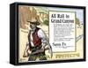 Arizona Prospector and the Grand Canyon Featured in a Santa Fe Railroad Ad, c.1900-null-Framed Stretched Canvas