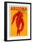 Arizona - Red Chili - Letterpress-Lantern Press-Framed Art Print