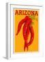 Arizona - Red Chili - Letterpress-Lantern Press-Framed Art Print