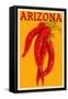 Arizona - Red Chili - Letterpress-Lantern Press-Framed Stretched Canvas